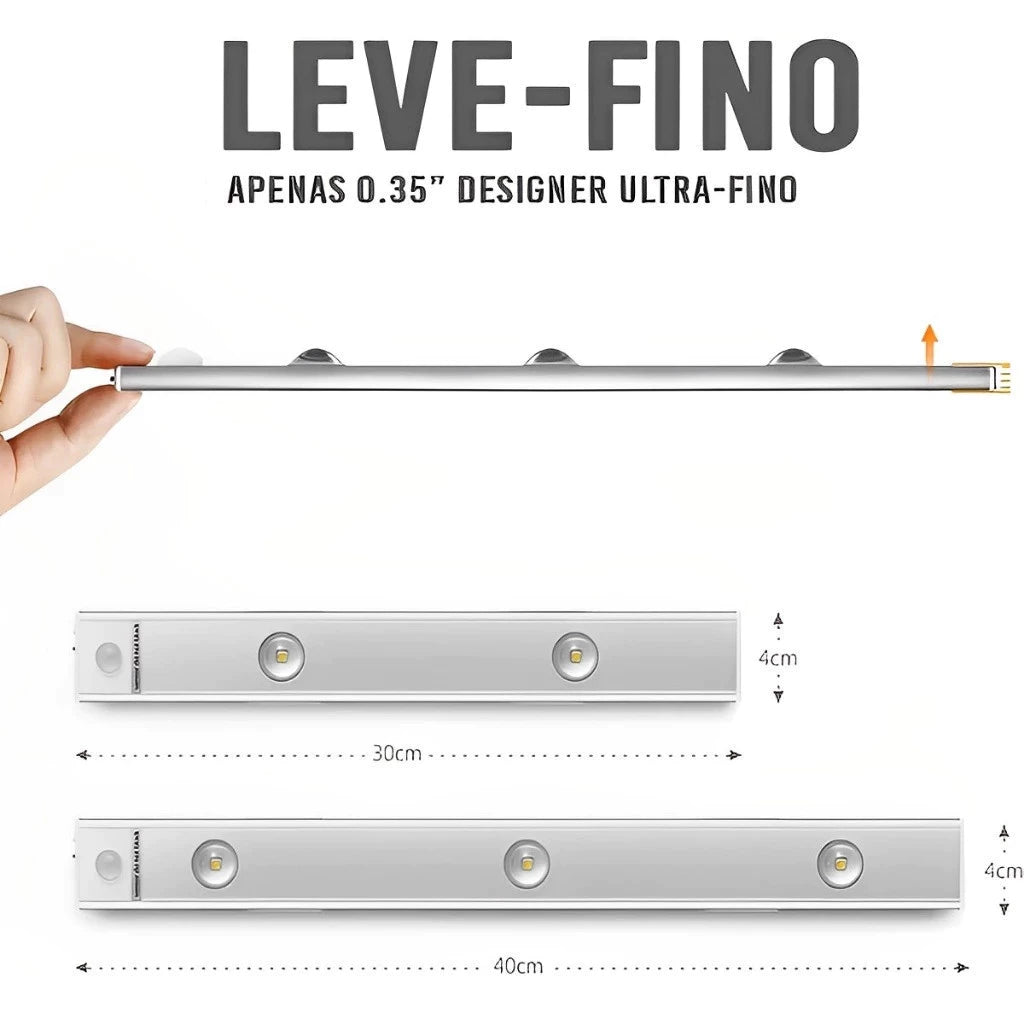 Luminária LED Inteligente com Sensor de Movimento Acende Sozinha no Escuro • Sem Fio • Recarregável USB