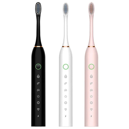Escova Elétrica Sônica Profissional – 42.000 Vibrações | Dentes Mais Brancos em Casa + 4 Refis Grátis