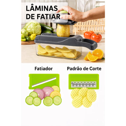 Fatiador de Legumes 16 em 1 – Sua Cozinha Mais Prática e Saudável!