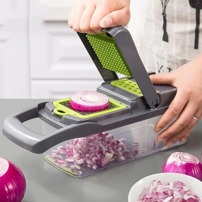 Fatiador de Legumes 16 em 1 – Sua Cozinha Mais Prática e Saudável!