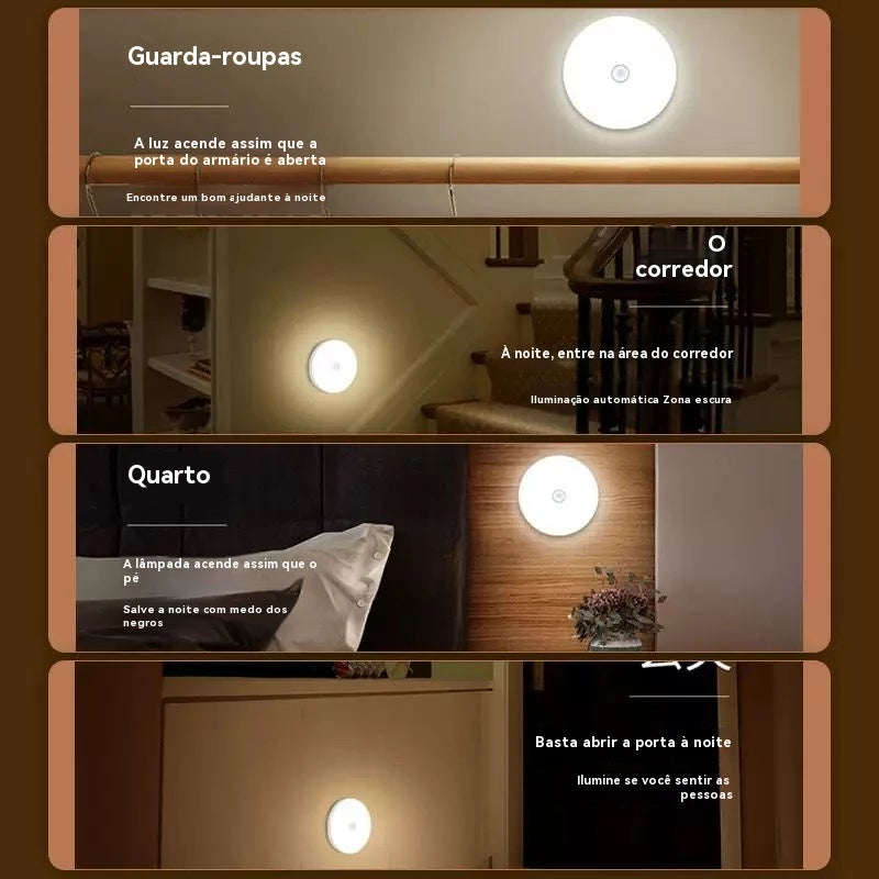 Kit Luminária LED Sensorial Sem Fio com Sensor de Presença – Recarregável USB | 1, 2, 3 ou 4 Unidades