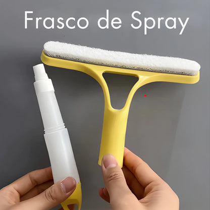 FlashMop Pro™ 3 em 1 | Rodo Spray com Borrifador, Esfregão de Microfibra e Limpeza Sem Balde